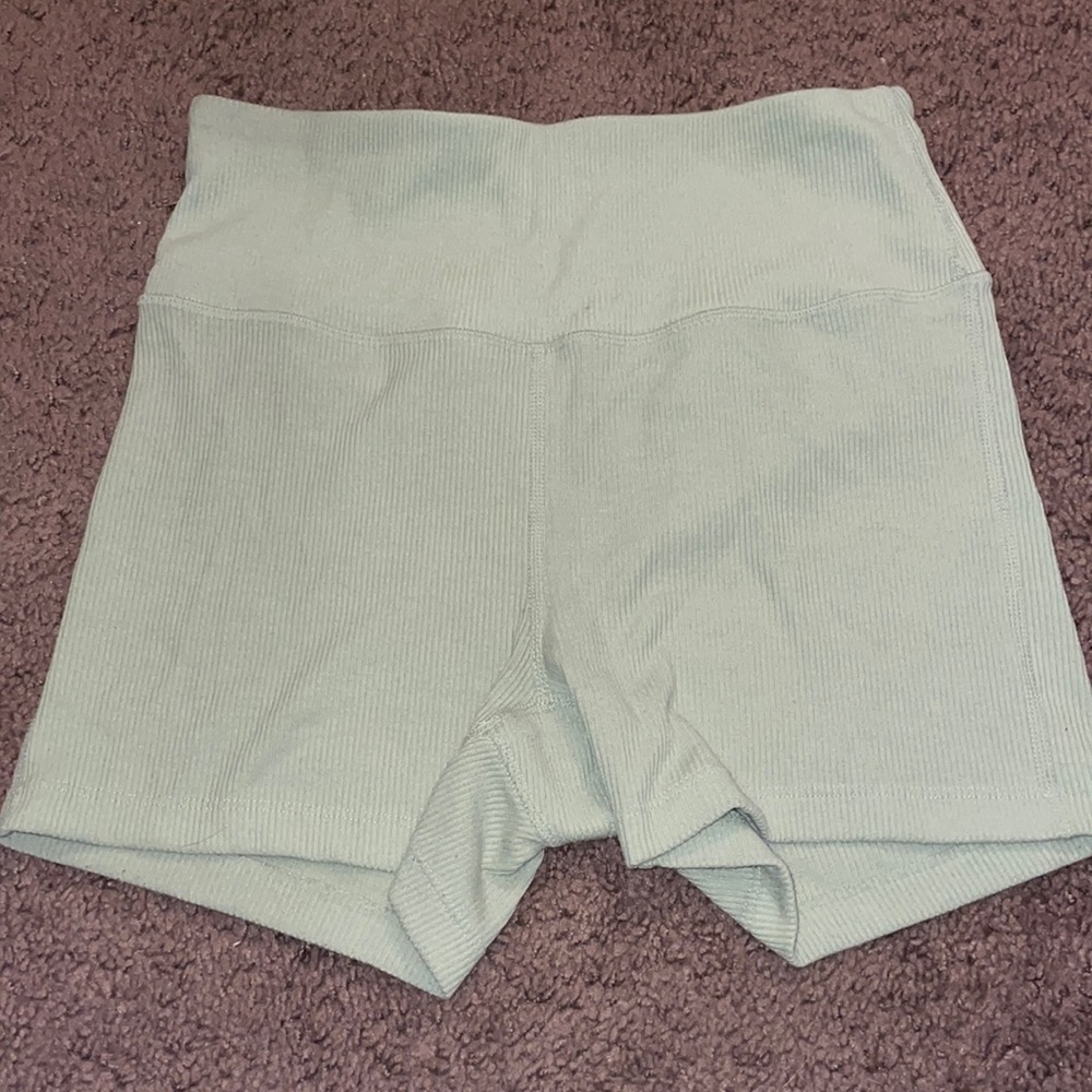 Sage green workout shorts